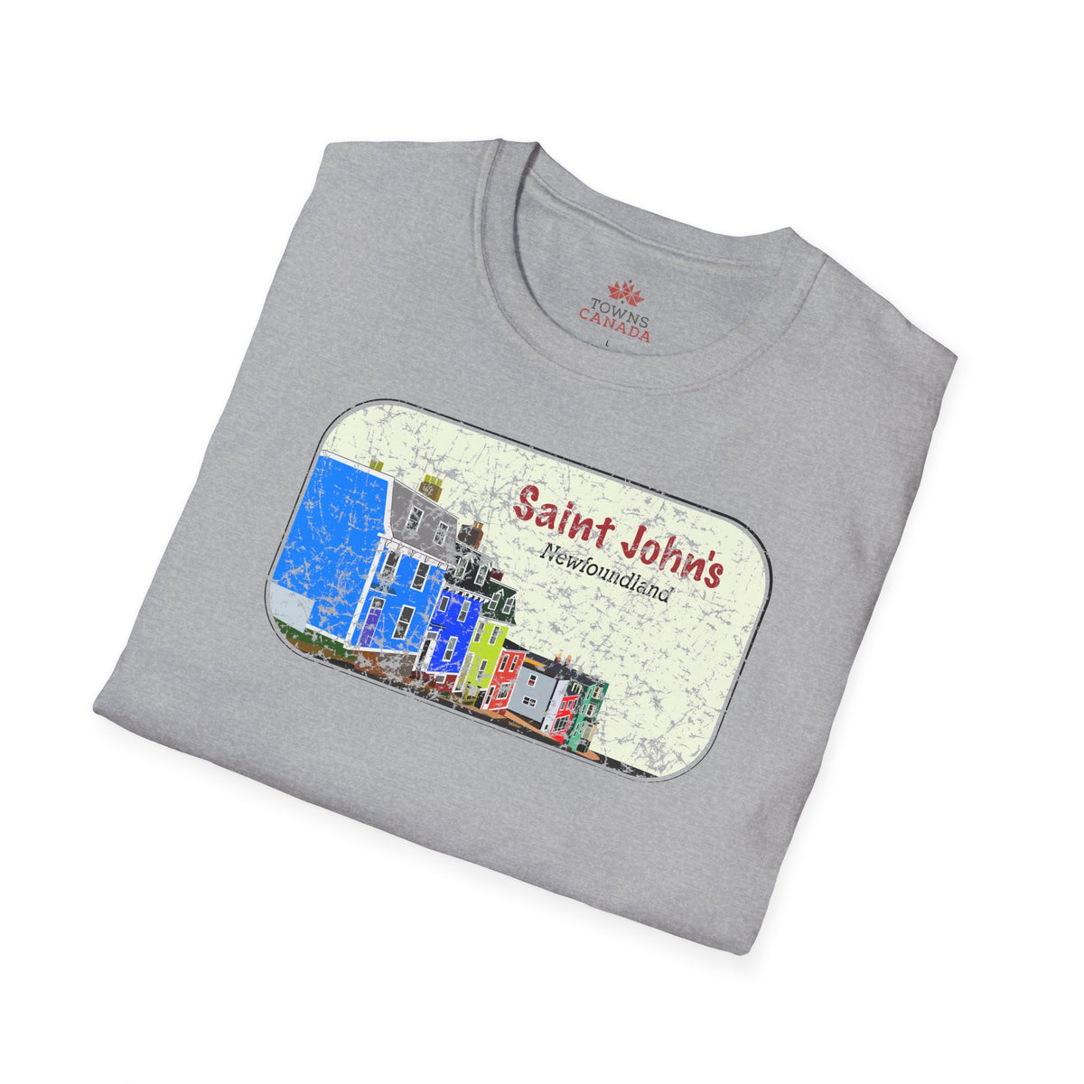 Jellybean Row St. John’s Newfoundland - Canadian Landmark Tee - Shop Towns Canada