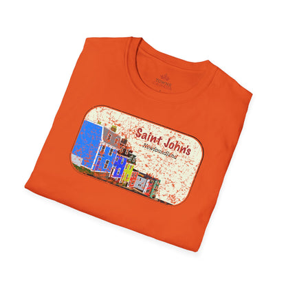 Jellybean Row St. John’s Newfoundland - Canadian Landmark Tee - Shop Towns Canada