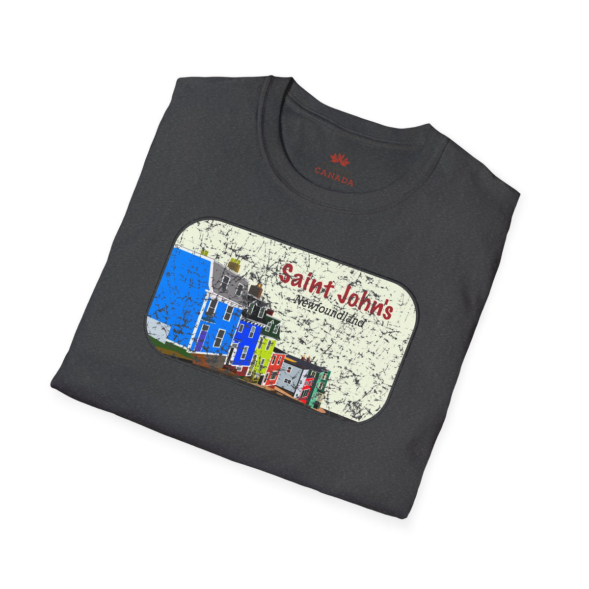 Jellybean Row St. John’s Newfoundland - Canadian Landmark Tee - Shop Towns Canada