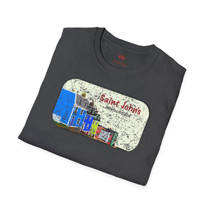 Jellybean Row St. John’s Newfoundland - Canadian Landmark Tee - Shop Towns Canada
