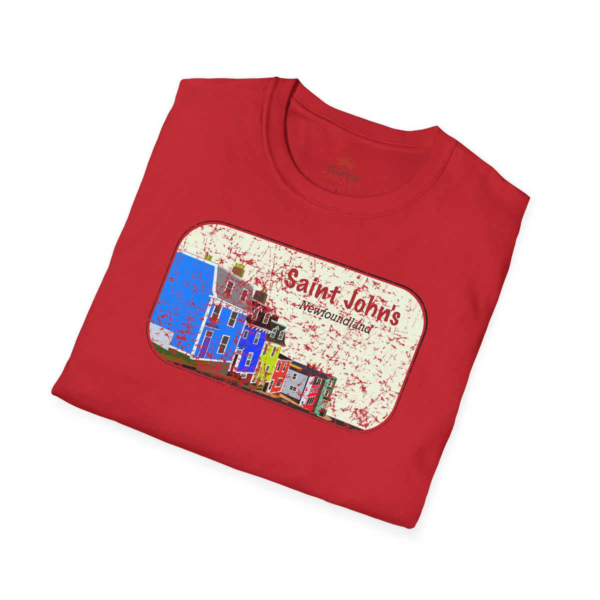 Jellybean Row St. John’s Newfoundland - Canadian Landmark Tee - Shop Towns Canada