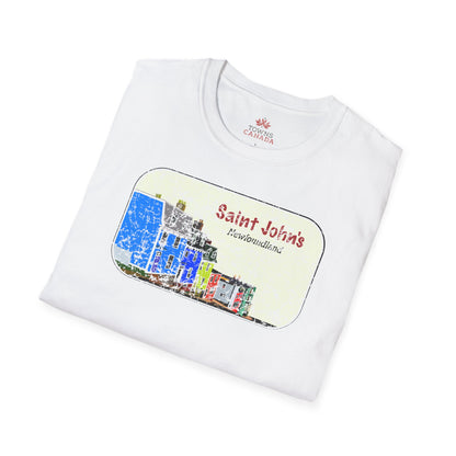Jellybean Row St. John’s Newfoundland - Canadian Landmark Tee - Shop Towns Canada