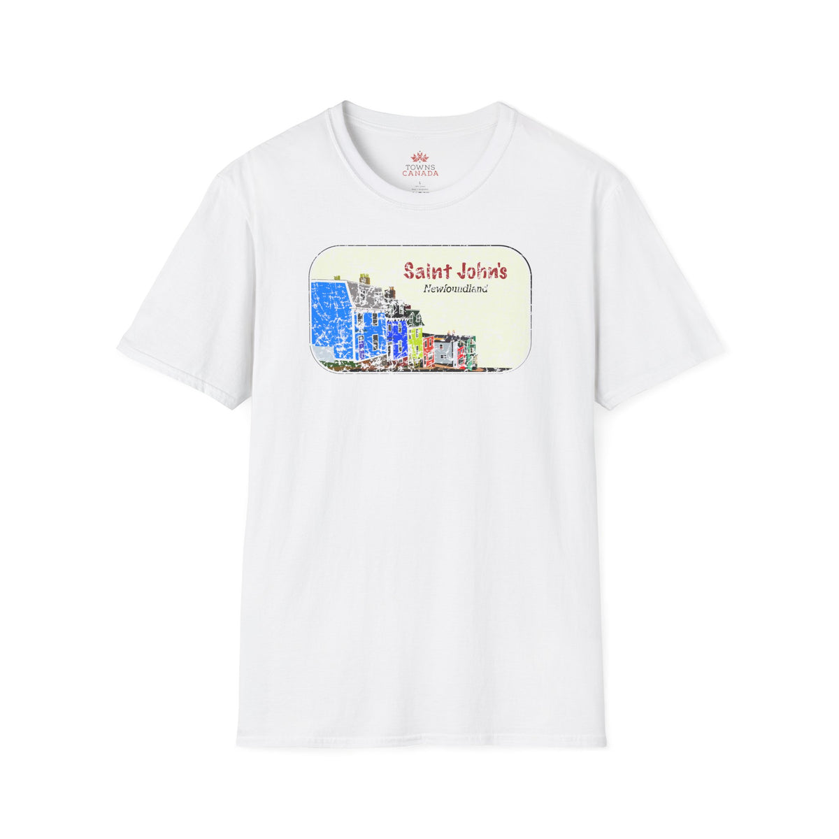 Jellybean Row St. John’s Newfoundland - Canadian Landmark Tee - Shop Towns Canada