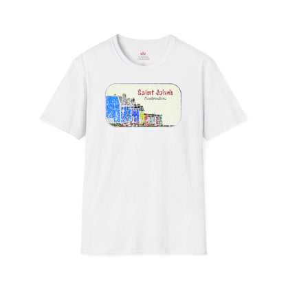 Jellybean Row St. John’s Newfoundland - Canadian Landmark Tee - Shop Towns Canada