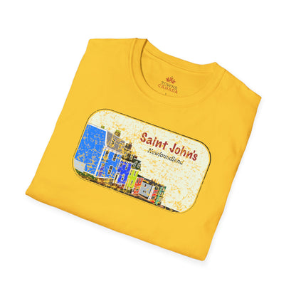 Jellybean Row St. John’s Newfoundland - Canadian Landmark Tee - Shop Towns Canada