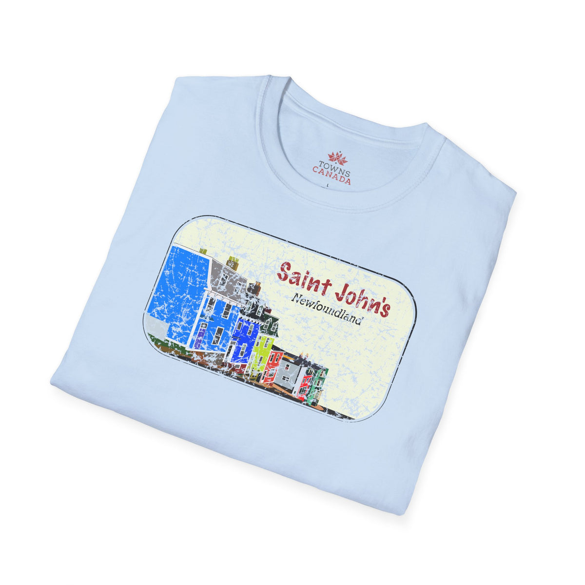 Jellybean Row St. John’s Newfoundland - Canadian Landmark Tee - Shop Towns Canada
