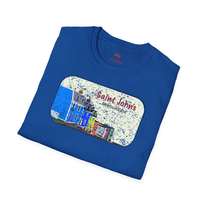 Jellybean Row St. John’s Newfoundland - Canadian Landmark Tee - Shop Towns Canada