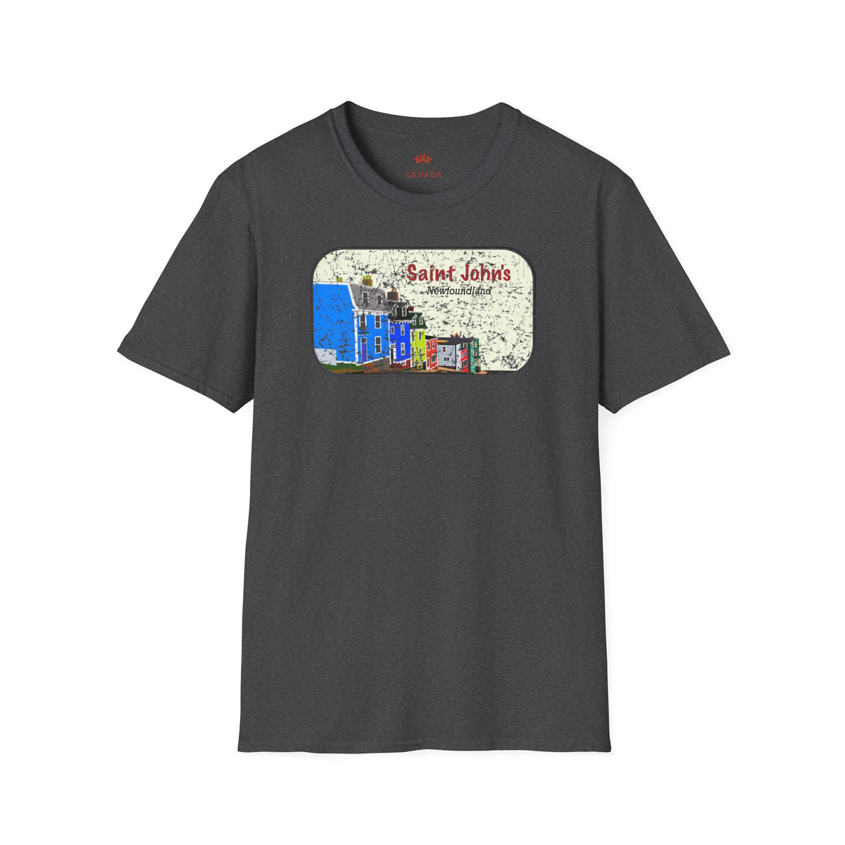 Jellybean Row St. John’s Newfoundland - Canadian Landmark Tee - Shop Towns Canada