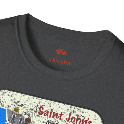 Jellybean Row St. John’s Newfoundland - Canadian Landmark Tee - Shop Towns Canada